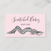 体気にスカルプトQRCODEブラックシルバーグレー 名刺 (正面)