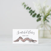 体気にスカルプトQRCODEブラックバラグリッター 名刺 (スタンド正面)