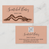 体気にスカルプトQRCODEブラックバラブラウン 名刺 (正面/裏面)