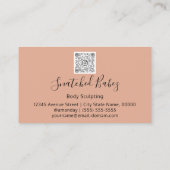 体気にスカルプトQRCODEブラックバラブラウン 名刺 (裏面)