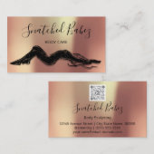 体気にスカルプトQRCODEブラックバラ銅 名刺 (正面/裏面)