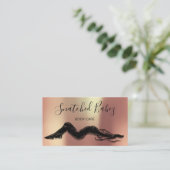 体気にスカルプトQRCODEブラックバラ銅 名刺 (スタンド正面)