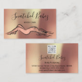 体気にスカルプトQRCODEブラックバラ銅 名刺 (正面/裏面)