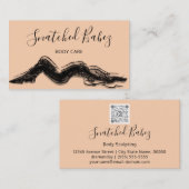 体気にスカルプトQRCODEブラックバラ 名刺 (正面/裏面)