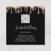 体気にスカルプトQRCODEブラック金ゴールドバラドライバ スクエア名刺 (裏面)