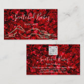 体気にスカルプトQRCODEレッドローズ金ゴールド 名刺 (正面/裏面)