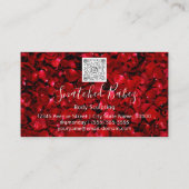 体気にスカルプトQRCODEレッドローズ金ゴールド 名刺 (裏面)