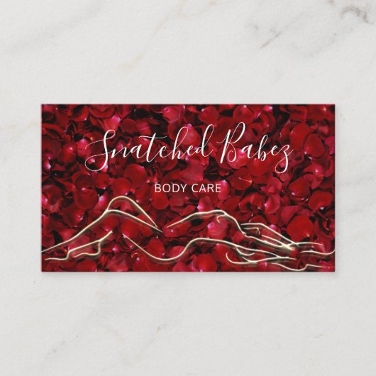 体気にスカルプトQRCODEレッドローズ金ゴールド 名刺 (正面)