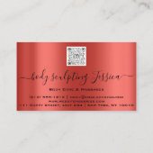 体気にスカルプトQRCodeロゴレッド 名刺 (裏面)