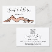 体気にスカルプトQRCODE白黒バラ 名刺 (正面/裏面)