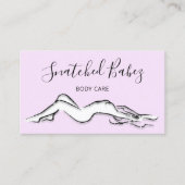 体気にスカルプトQRCODE白黒薄紫 名刺 (正面)