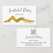 体気にスカルプトQRCODE白黒金ゴールド 名刺 (正面/裏面)