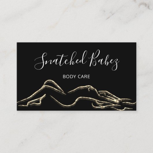 体気にスカルプトQRCODE金ゴールド白黒 名刺 (正面)