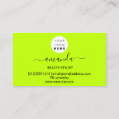 体気にメークアップロゴMinimalism Green 名刺 (裏面)