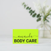 体気にメークアップロゴMinimalism Green 名刺 (スタンド正面)