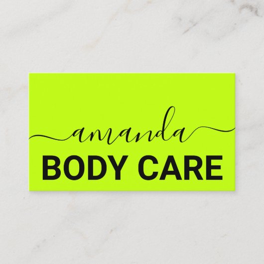 体気にメークアップロゴMinimalism Green 名刺 (正面)