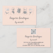 体気にロゴQRコードビキニ下着ショップグレー 名刺 (正面/裏面)