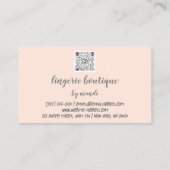 体気にロゴQRコードビキニ下着ショップグレー 名刺 (裏面)