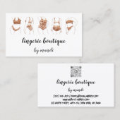 体気にロゴQRコードビキニ下着バラ 名刺 (正面/裏面)