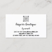 体気にロゴQRコードビキニ下着バラ 名刺 (裏面)