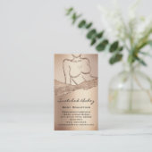 体気に彫刻ロゴQRコードグリッターバラ 名刺 (スタンド正面)