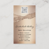 体気に彫刻ロゴQRコードグリッターバラ 名刺 (裏面)