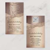 体気に彫刻ロゴQRコードバラグリッターワックス 名刺 (正面/裏面)