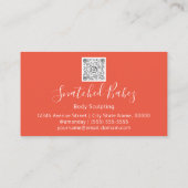 体気に彫刻QRCODEサンゴ金ゴールド花 名刺 (裏面)