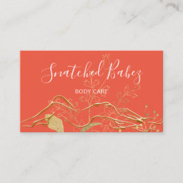 体気に彫刻QRCODEサンゴ金ゴールド花 名刺