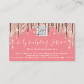 体気に彫刻QRCodeロゴバラグリッタースキン 名刺 (裏面)