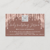 体気に彫刻QRCodeロゴバラグリッタースキン 名刺 (裏面)