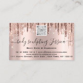 体気に彫刻QRCodeロゴバラピンク 名刺 (裏面)