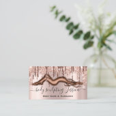 体気に彫刻QRCodeロゴバラピンク 名刺 (スタンド正面)