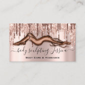 体気に彫刻QRCodeロゴバラピンク 名刺 (正面)