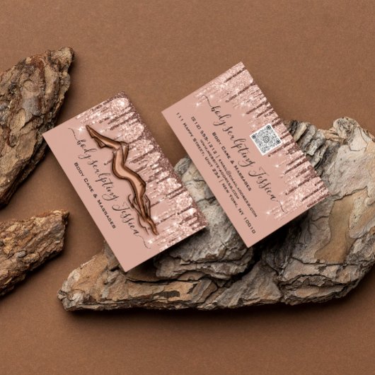 体気に彫刻QRCodeロゴバラ粉末 名刺