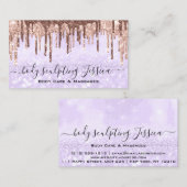 体気に彫刻QRCodeロゴパープル 名刺 (正面/裏面)