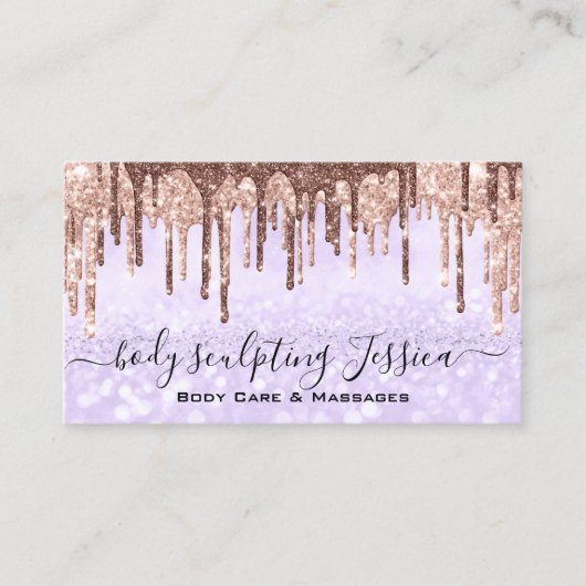 体気に彫刻QRCodeロゴパープル 名刺 (正面)