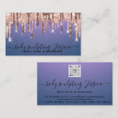 体気に彫刻QRCodeロゴパープル 名刺 (正面/裏面)