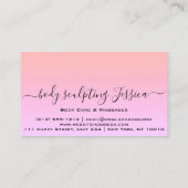 体気に彫刻QRCodeロゴライトピンク 名刺 (裏面)