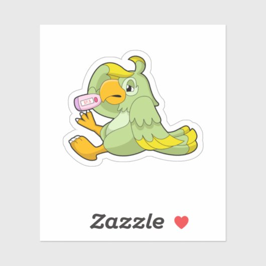 体温計付きオウム シール (シート)