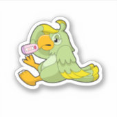 体温計付きオウム シール (正面)