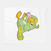 体温計付きオウム フリースブランケット (正面(横))