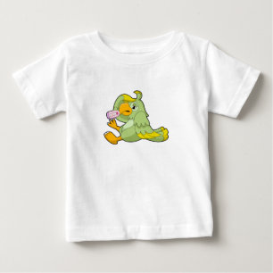 体温計付きオウム ベビーTシャツ