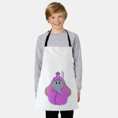 体温計付き象 エプロン (着用した状態)