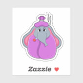 体温計付き象 シール (シート)