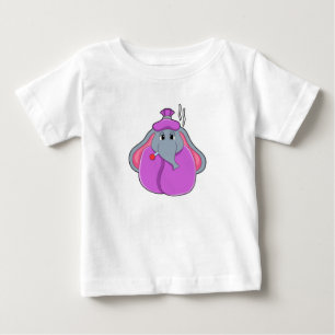 体温計付き象 ベビーTシャツ