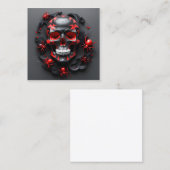 体積スタイル自然アートワークスカルとクモ スクエア名刺 (正面/裏面)