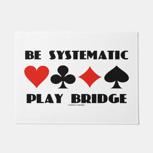 体系的なブリッジ遊アドバイス4枚のカードスーツである ドアマット (正面)