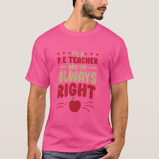 体育の先生のための体育教師のデザインT Tシャツ (正面)