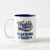 体育の先生のギフトのための(世界のベスト) ツートーンマグカップ (左)